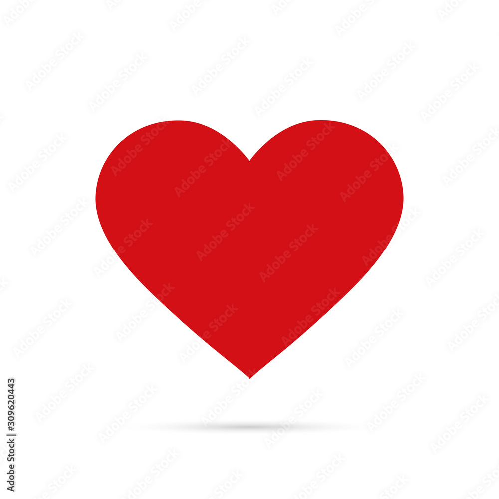 Red heart icon in flat style. Isolated on a white background. Red heart icon in flat style. Isolated on a white background.