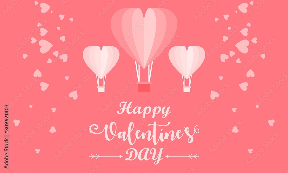 Happy valentine's day card template with heart shaped illustration