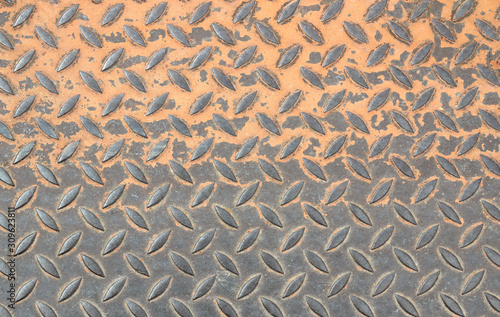 Steel flooring with rust and patterns