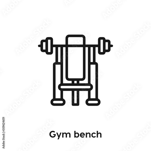 gym bench icon vector sign symbol