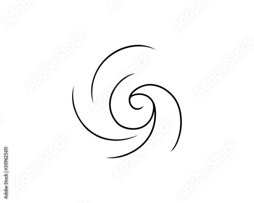 Simple line art hurricane icon or symbol, vector illustration 