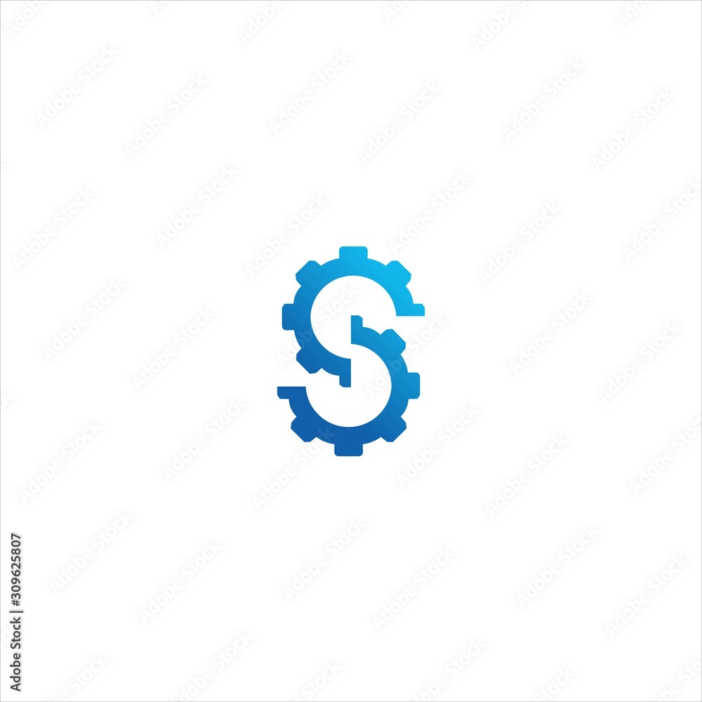 vector logo of a modern gear with the initials vector logo of a modern gear with the initials