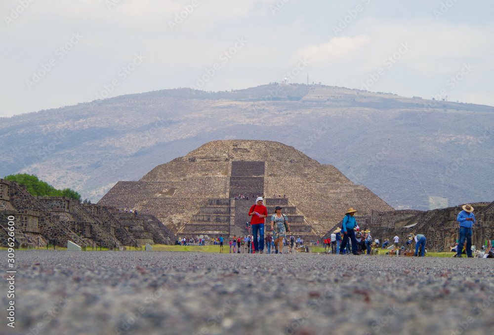 Popular tourist landmark destination ancient Aztec city ruins of the ...