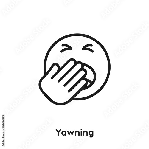 yawning icon vector. yawning icon vector symbol illustration. Modern simple vector icon for your design. yawning icon vector	