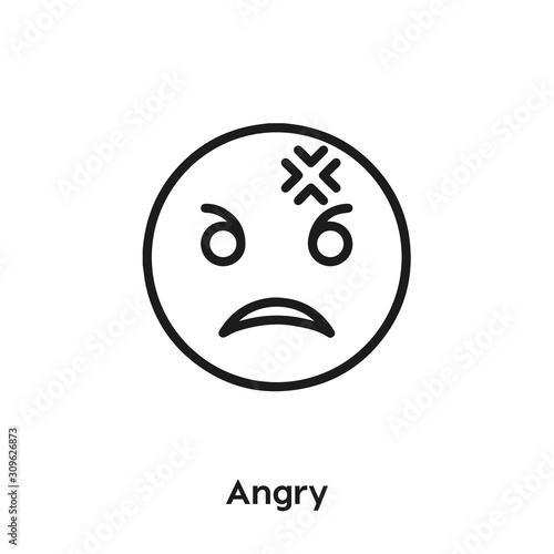 angry icon vector sign symbol