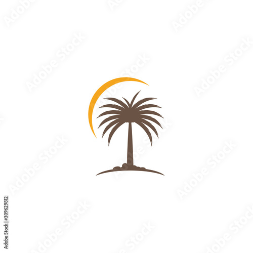 Dates tree Wave Logo Template vector symbol