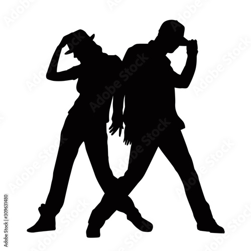 Pair of dancers Silhouette