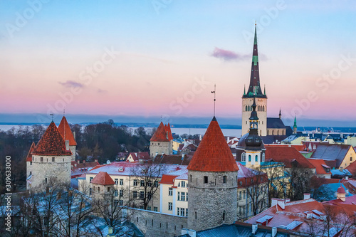 Old town of Tallinn in winter time