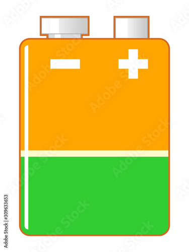 Vector illustration of square battery