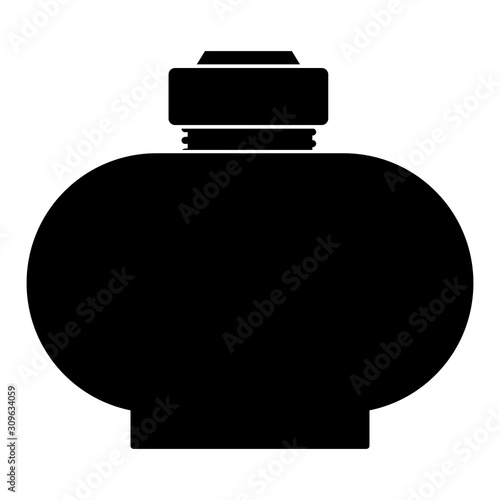 Vector, black silhouette of flask