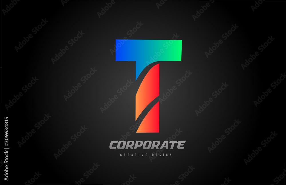 blue orange letter T alphabet logo design icon for company blue orange letter T alphabet logo design icon for company