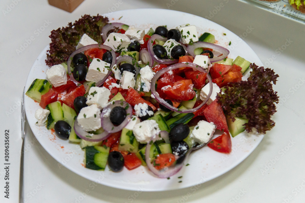 Greek salad in a plate