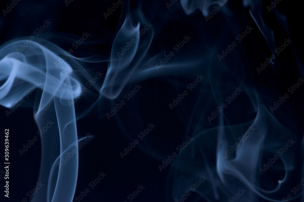 Myistic and abstract photo of blue Smoke