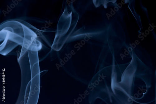 Myistic and abstract photo of blue Smoke