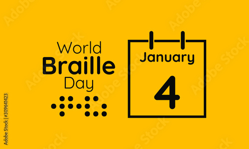 Vector illustration on the theme of World Braille Day on January 4th.