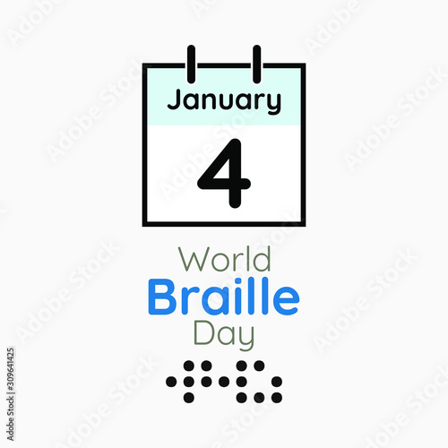 Vector illustration on the theme of World Braille Day on January 4th.