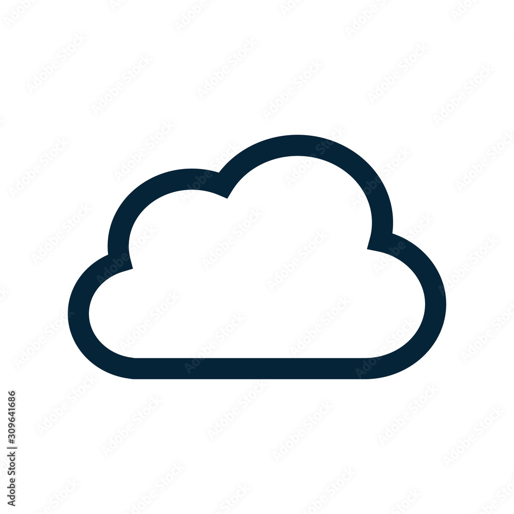 Naklejka Cloud icon in flat style on white background. Vector illustration
