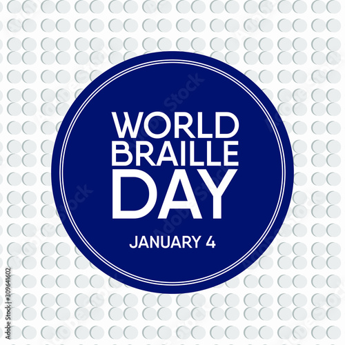 Vector illustration on the theme of World Braille Day on January 4th.