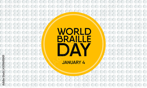 Vector illustration on the theme of World Braille Day on January 4th.