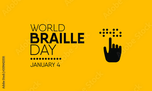 Vector illustration on the theme of World Braille Day on January 4th.