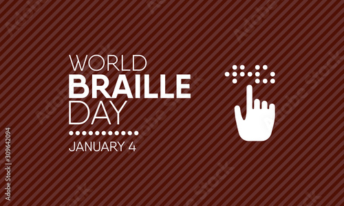 Vector illustration on the theme of World Braille Day on January 4th.