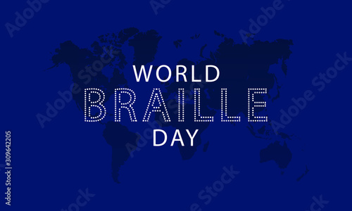 Vector illustration on the theme of World Braille Day on January 4th.