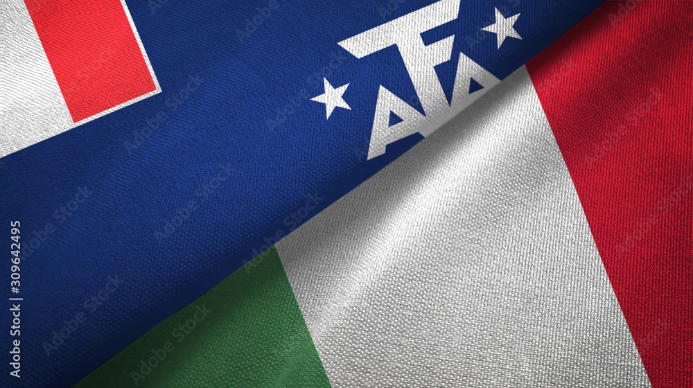 French Southern and Antarctic Lands and Italy two flags