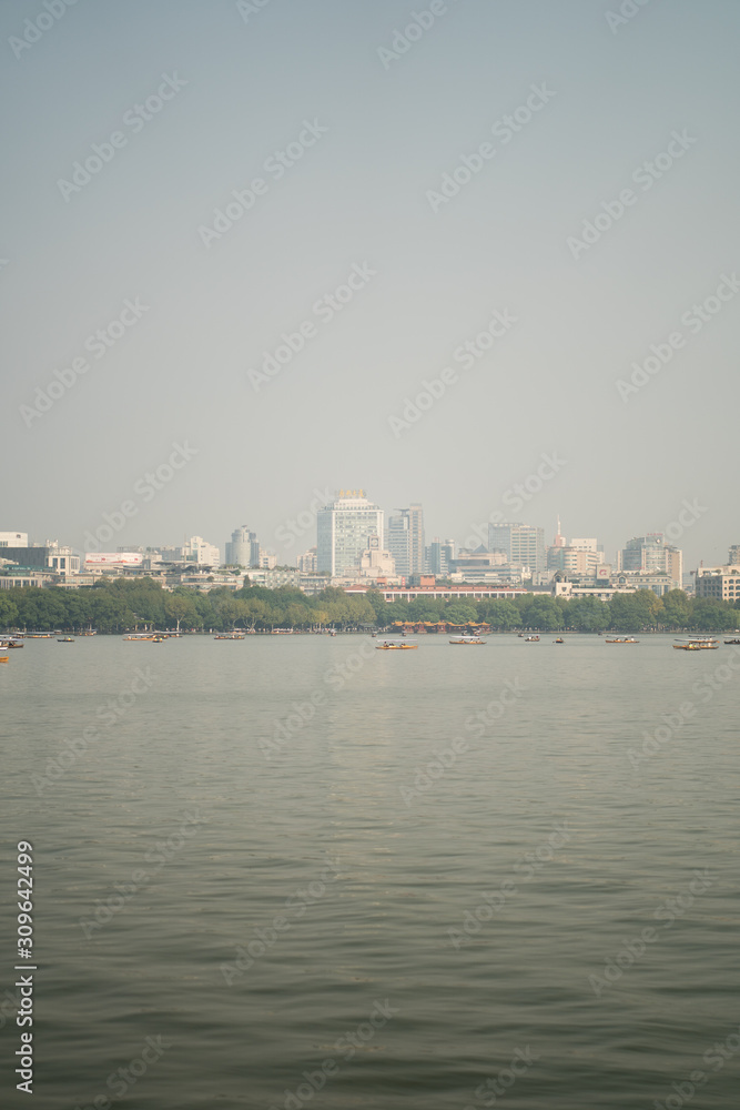 City of Hangzhou with West Lake View