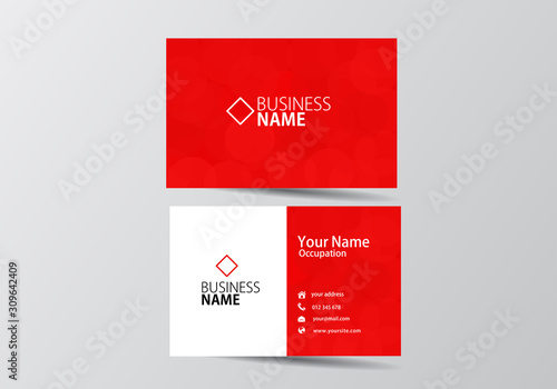 Red modern business card. visiting card template