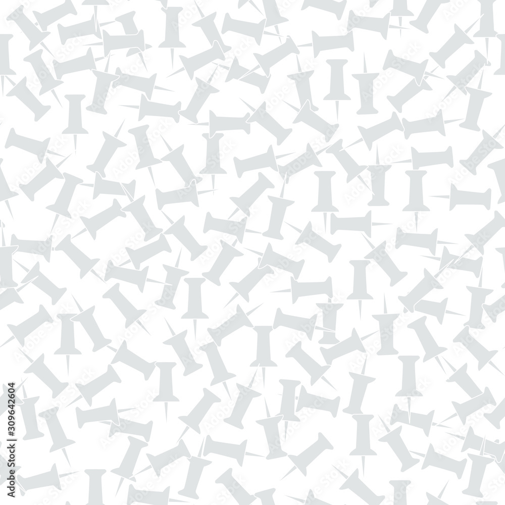 Vector Gray Tacks Scattered on White Background Seamless Repeat Pattern. Background for textiles, cards, manufacturing, wallpapers, print, gift wrap and scrapbooking. Vector Gray Tacks Scattered on White Background Seamless Repeat Pattern. Background for textiles, cards, manufacturing, wallpapers, print, gift wrap and scrapbooking.