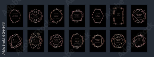 WEDDING Invitations Rose Gold Vector