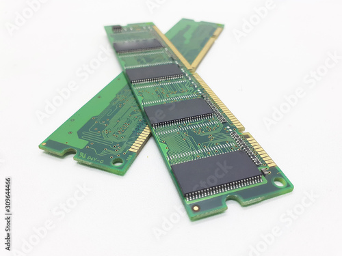 RAM Memory SD Technology Engineering Module for PC Desktop Laptop in White Isolated Background