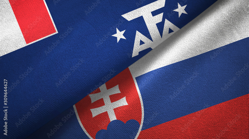 French Southern and Antarctic Lands and Slovakia two flags French Southern and Antarctic Lands and Slovakia two flags