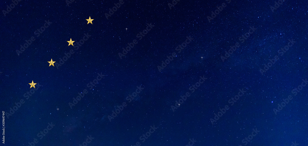 amazing golden star isolated on dark blue sky background.Symbol of glory. 