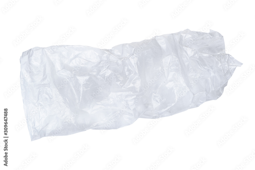 Crumpled clear plastic bag