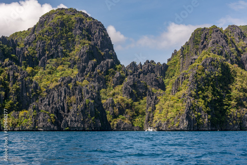 Rocky shores of the islands of El Nido in the province of Palawan, Philippines