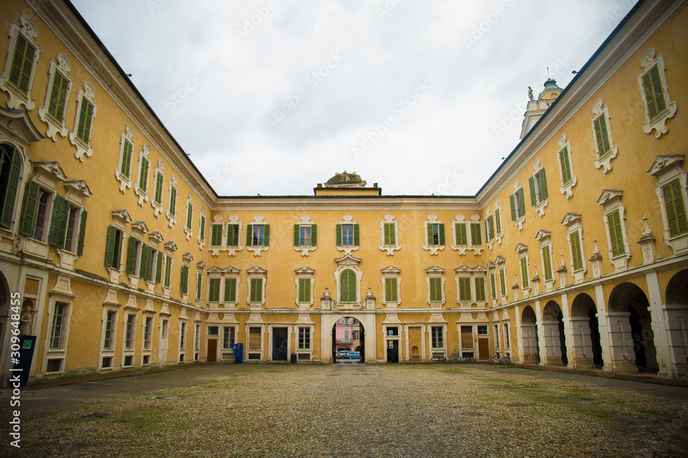 The courtyard of the ducal palace of Colorno, Emilia Romagna, Italy.