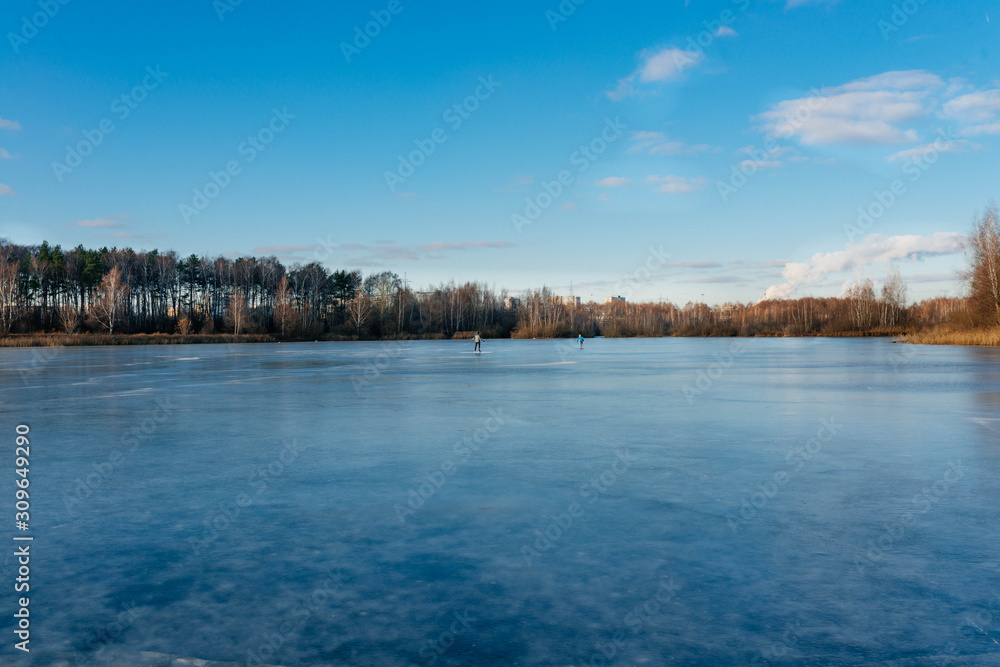 nature of Russia forest field river very frost