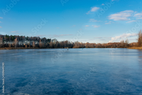 nature of Russia forest field river very frost