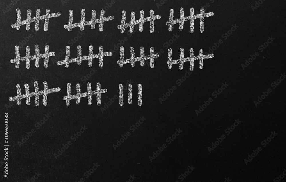 Obraz premium tally list on a blackboard