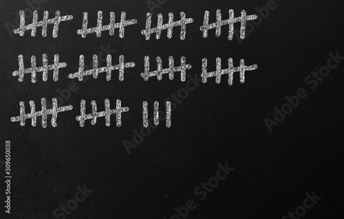 tally list on a blackboard