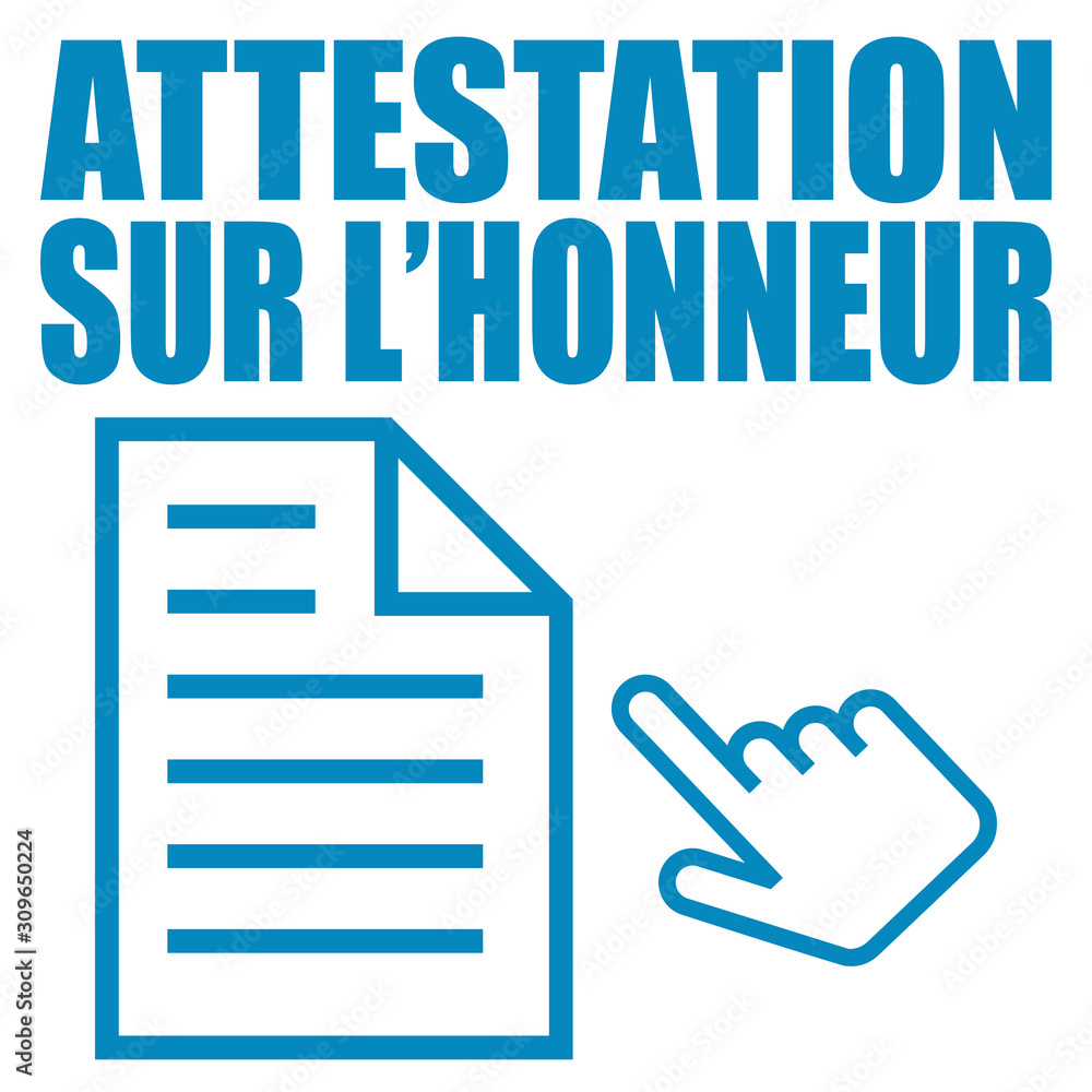 Logo attestation sur l'honneur. Logo attestation sur l'honneur.