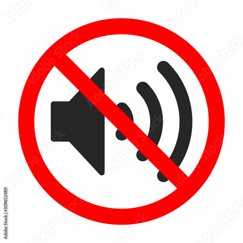 Vector sign of prohibition of a volume sound.
