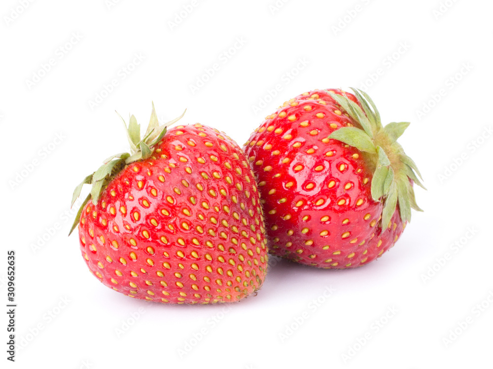 Ripe cut strawberry isolated on white background close up Ripe cut strawberry isolated on white background close up