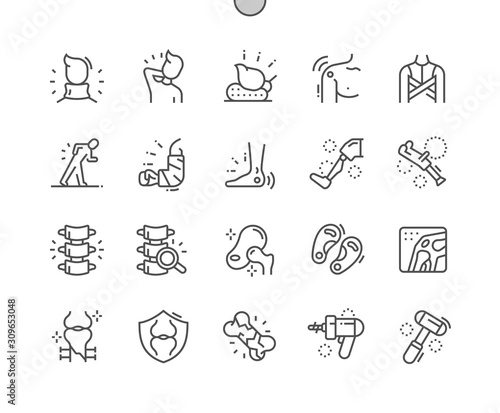 Orthopedics Well-crafted Pixel Perfect Vector Thin Line Icons 30 2x Grid for Web Graphics and Apps. Simple Minimal Pictogram