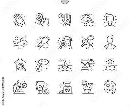 Dermatology Well-crafted Pixel Perfect Vector Thin Line Icons 30 2x Grid for Web Graphics and Apps. Simple Minimal Pictogram
