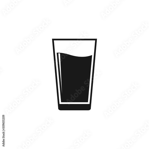 water glass icon. Flat Water glass, drink symbol vector illustration