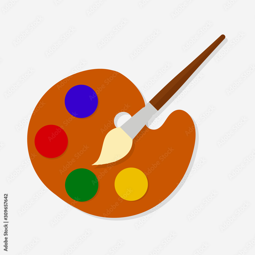 Palette. Painter palette vector web icon isolated on white background, EPS 10, top view Palette. Painter palette vector web icon isolated on white background, EPS 10, top view