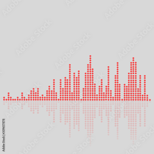 Sound wave rhythm. Vector sound waves. Audio Player. Audio equalizer technology, pulse musical. Vector illustration. EPS 10 top view