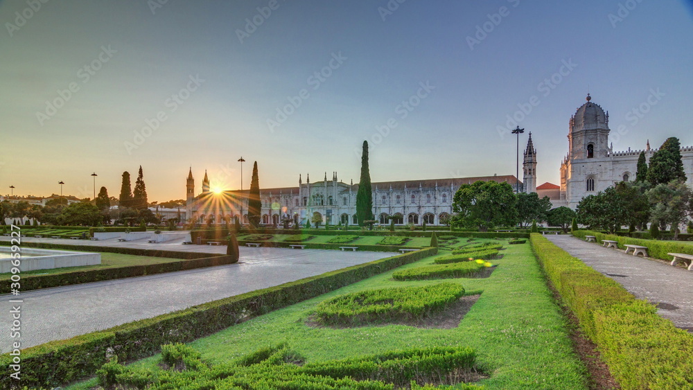 Mosteiro dos Jeronimos timelapse, located in the Belem district of Lisbon, Portugal.